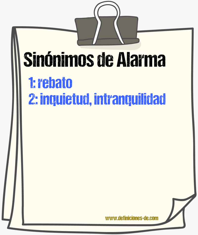 Sinnimos de alarma