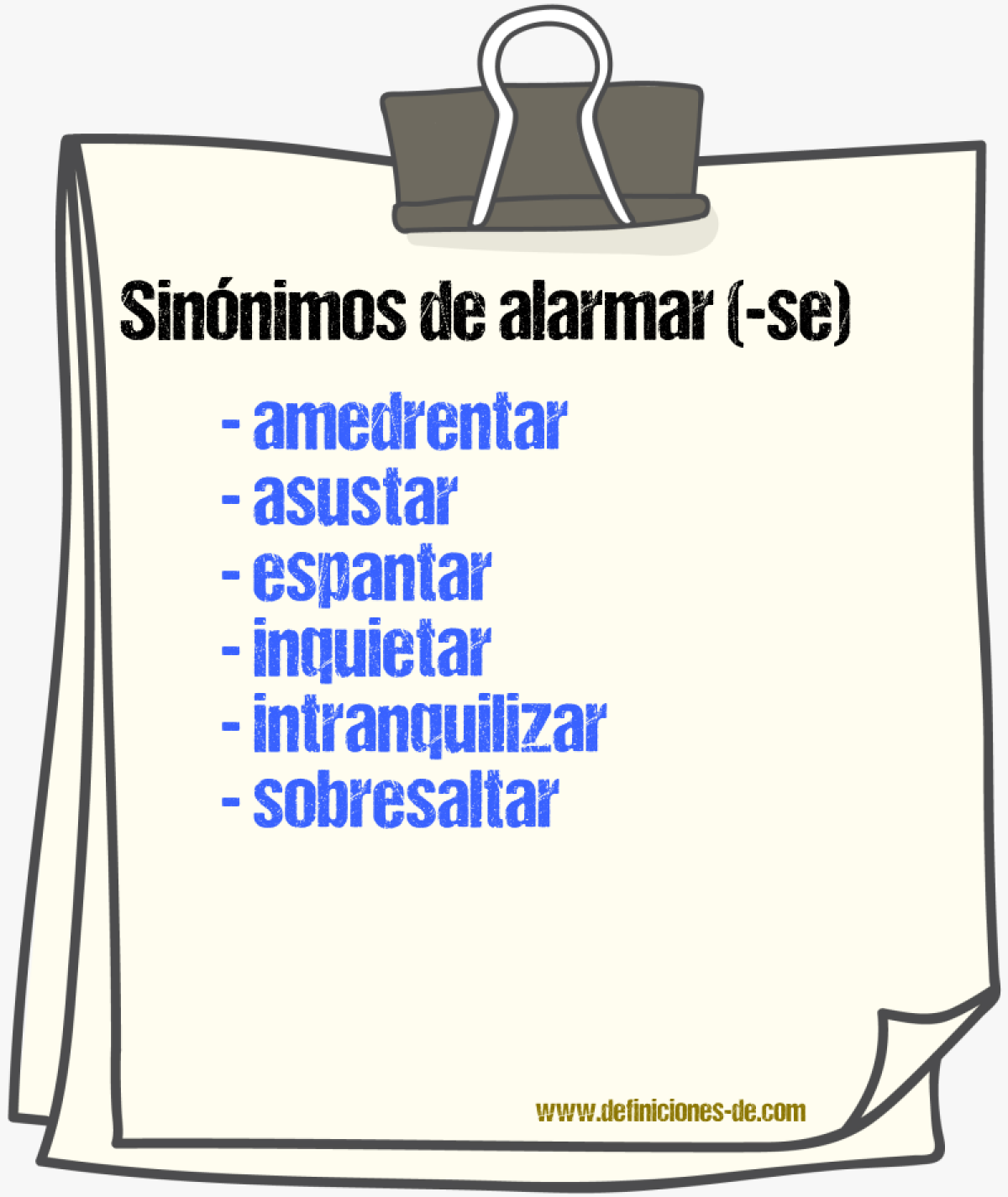 Sinnimos de alarmar