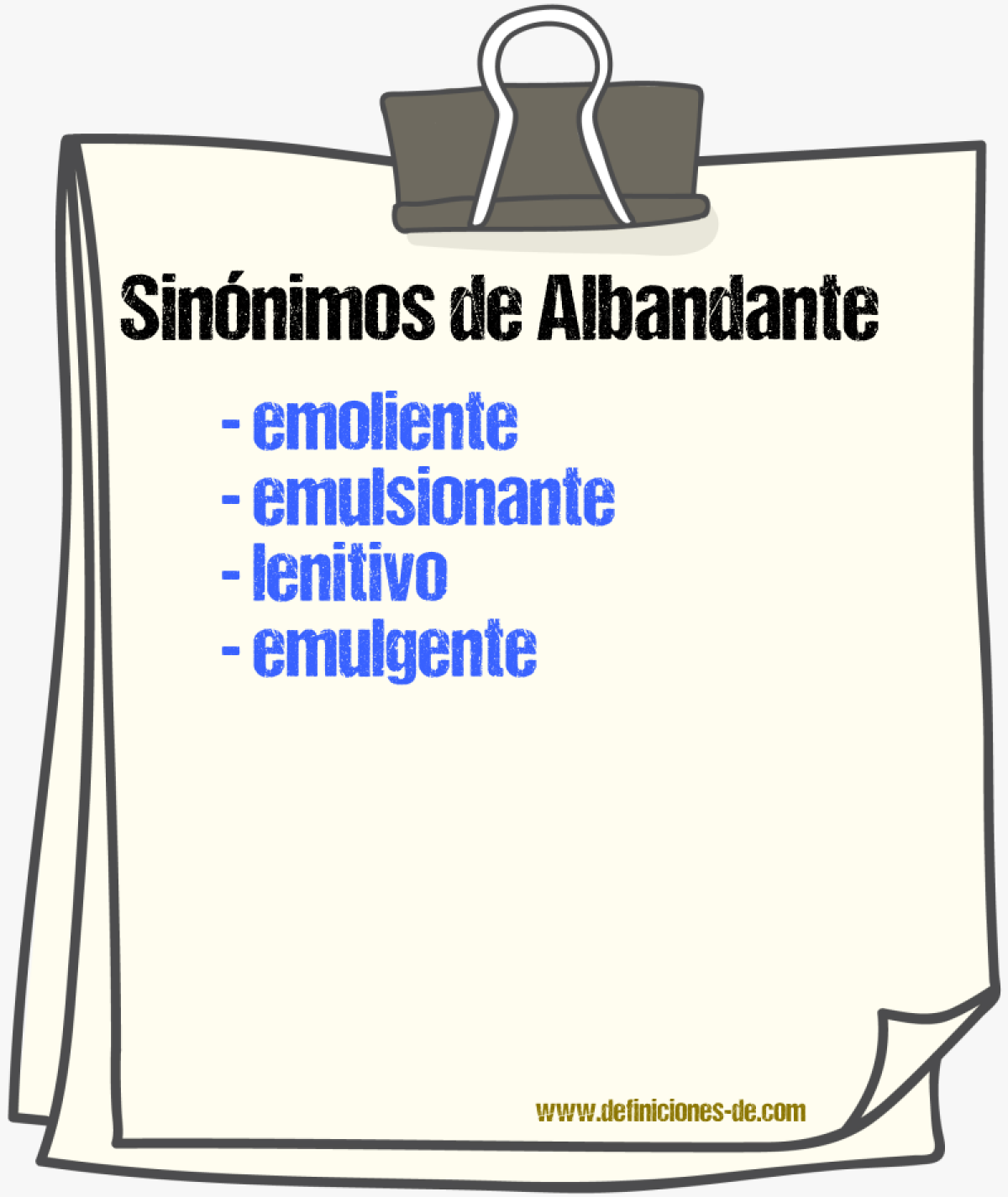 Sinnimos de albandante