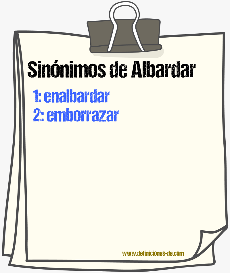 Sinnimos de albardar