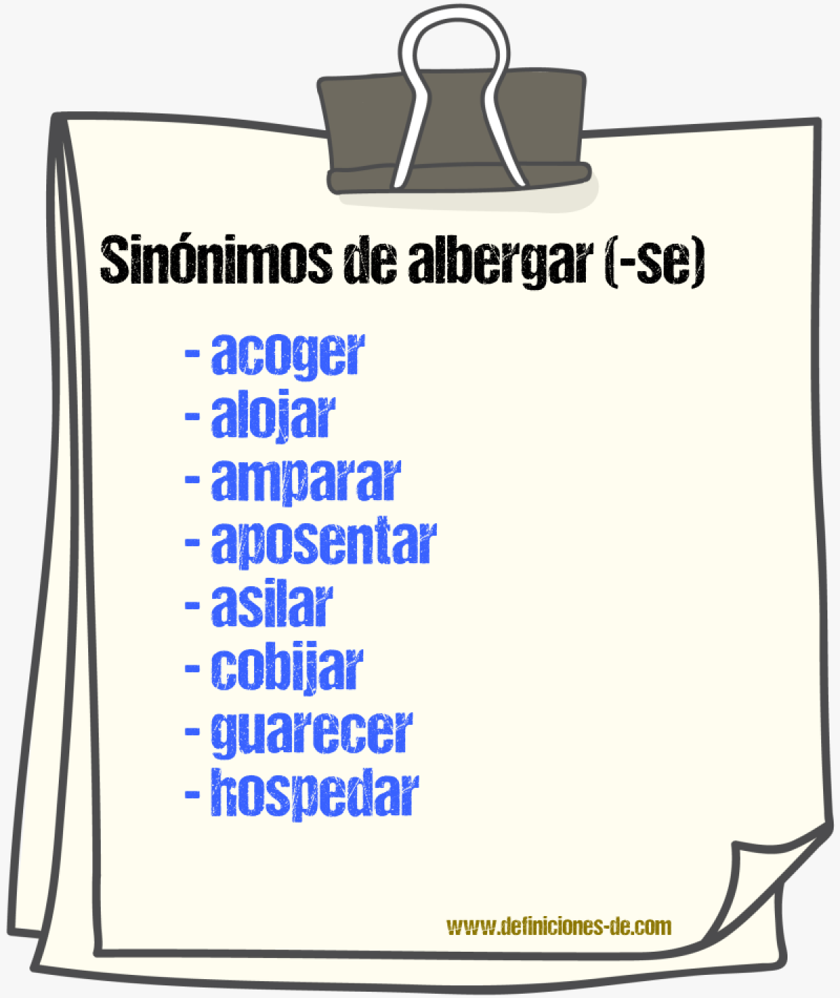 Sinnimos de albergar