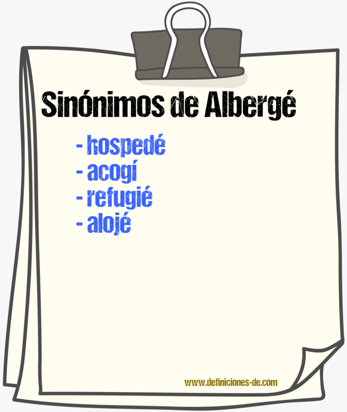Sinónimos de albergé