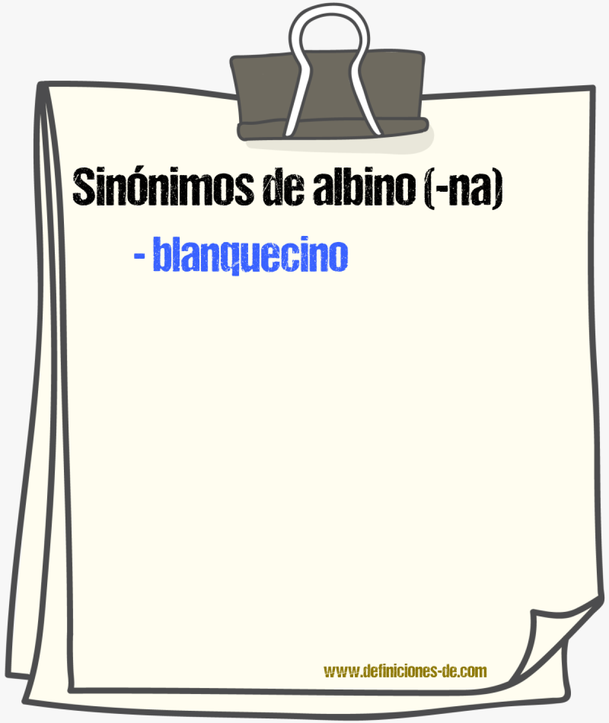 Sinnimos de albino