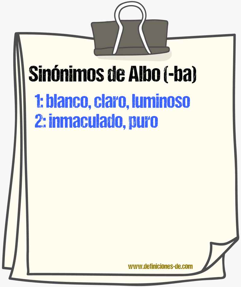 Sinnimos de albo