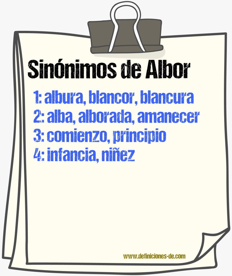 Sinnimos de albor