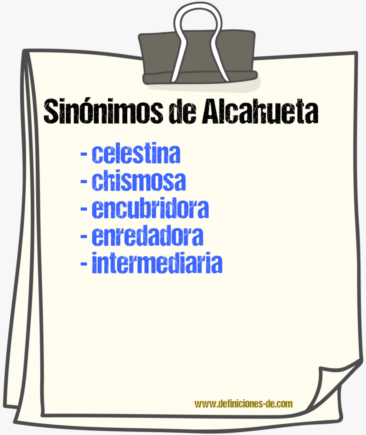 Sinnimos de alcahueta