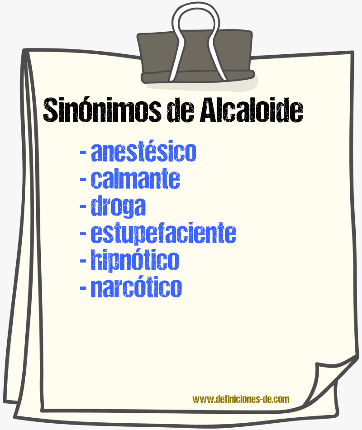 Sinnimos de alcaloide