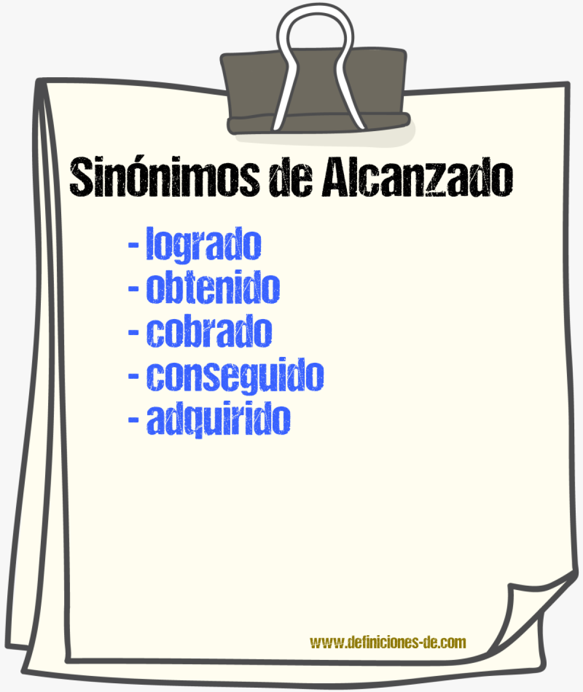 Sinnimos de alcanzado