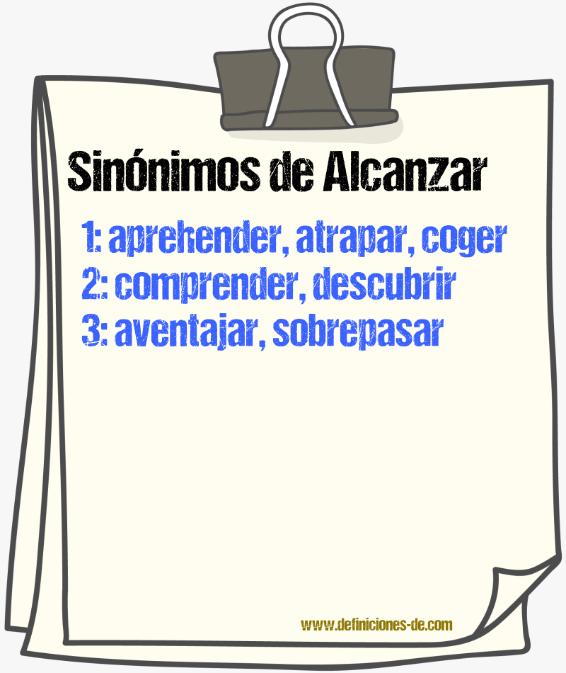 Sinnimos de alcanzar