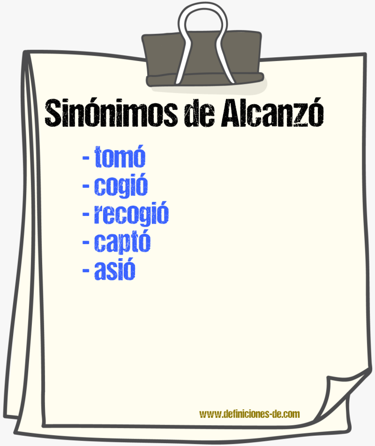 Sinónimos de alcanzó