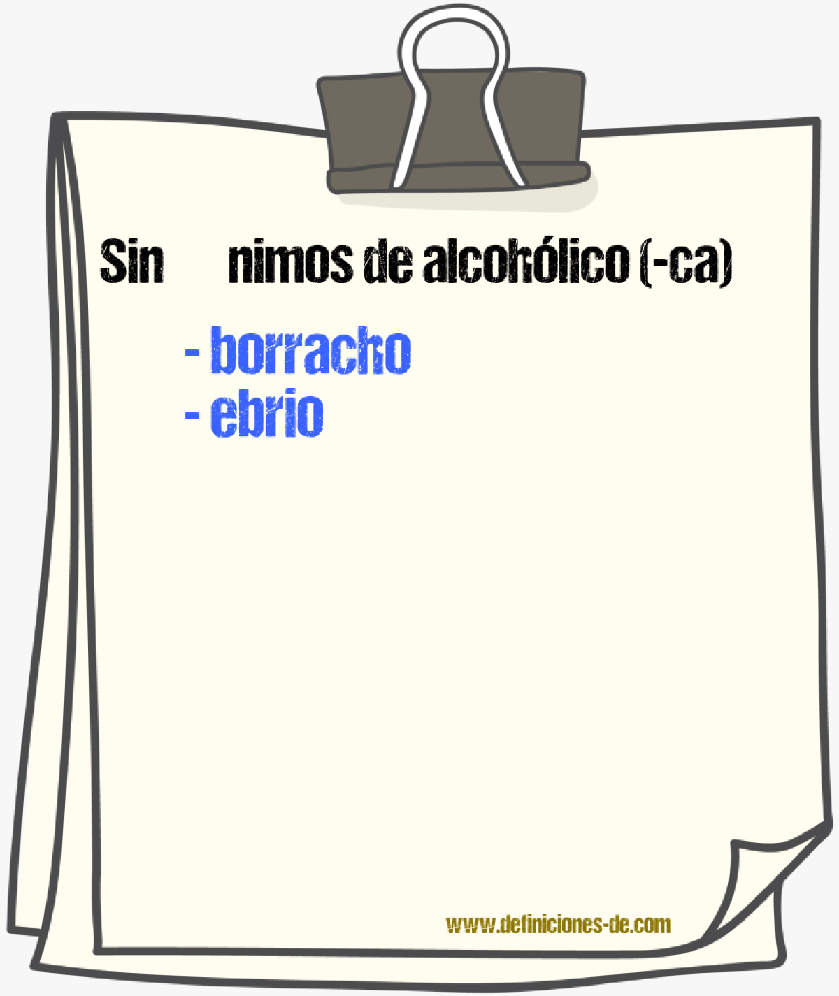 Sinnimos de alcohlico