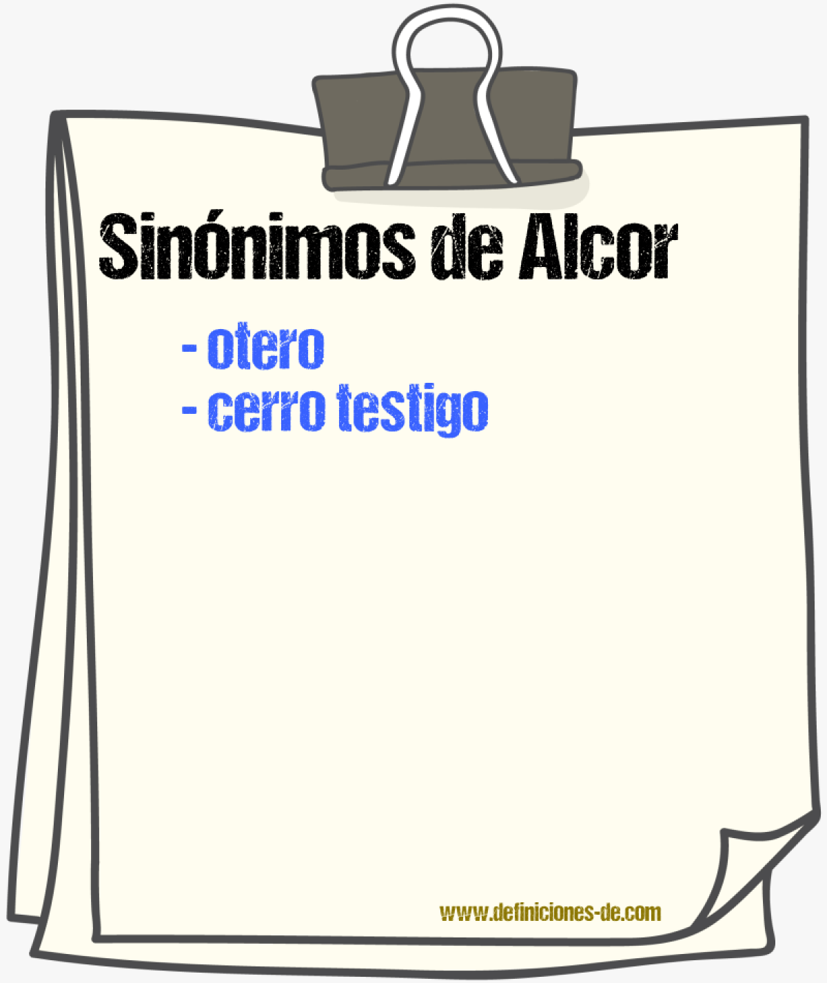 Sinnimos de alcor