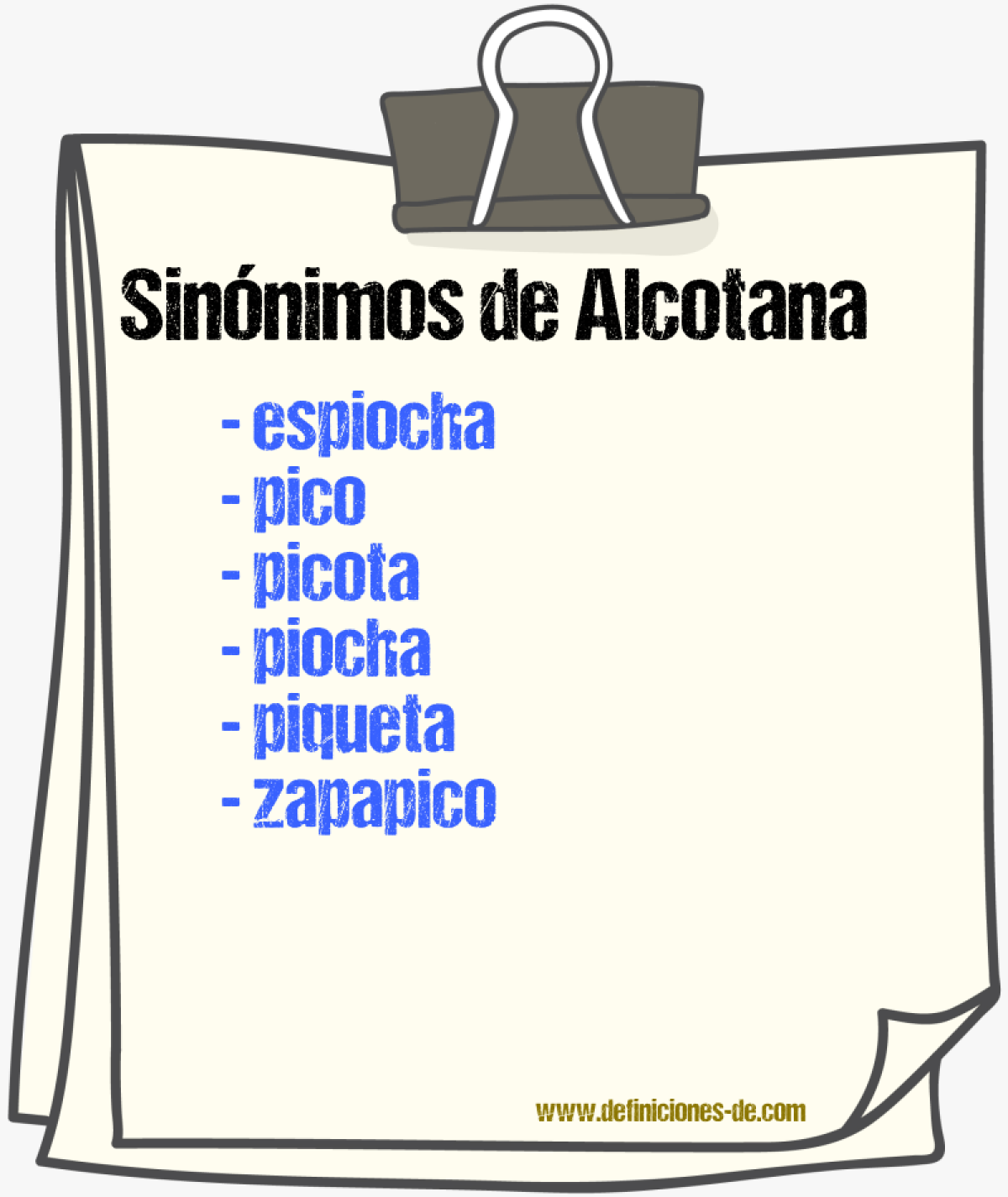 Sinnimos de alcotana