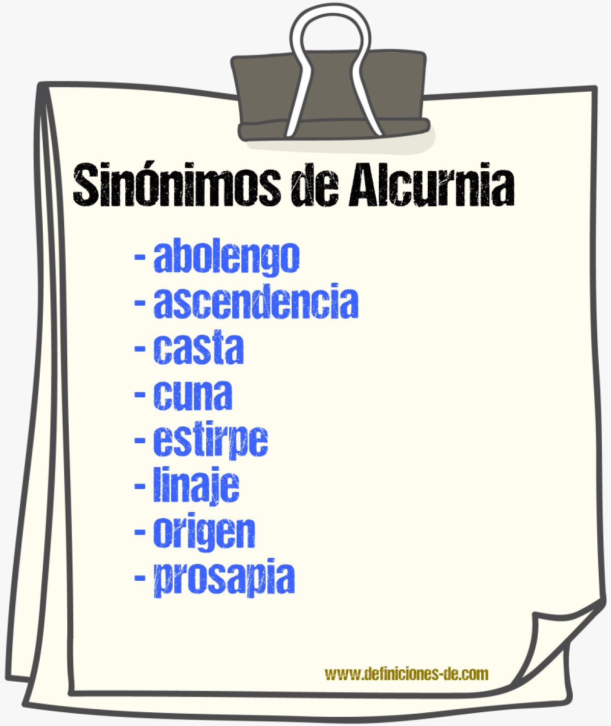 Sinnimos de alcurnia