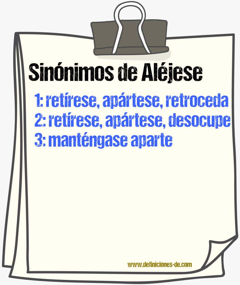 Sinónimos de aléjese