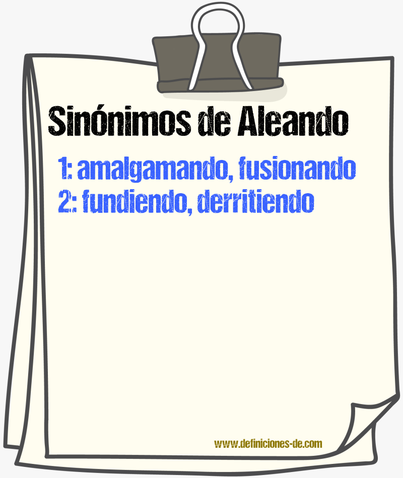Sinónimos de aleando