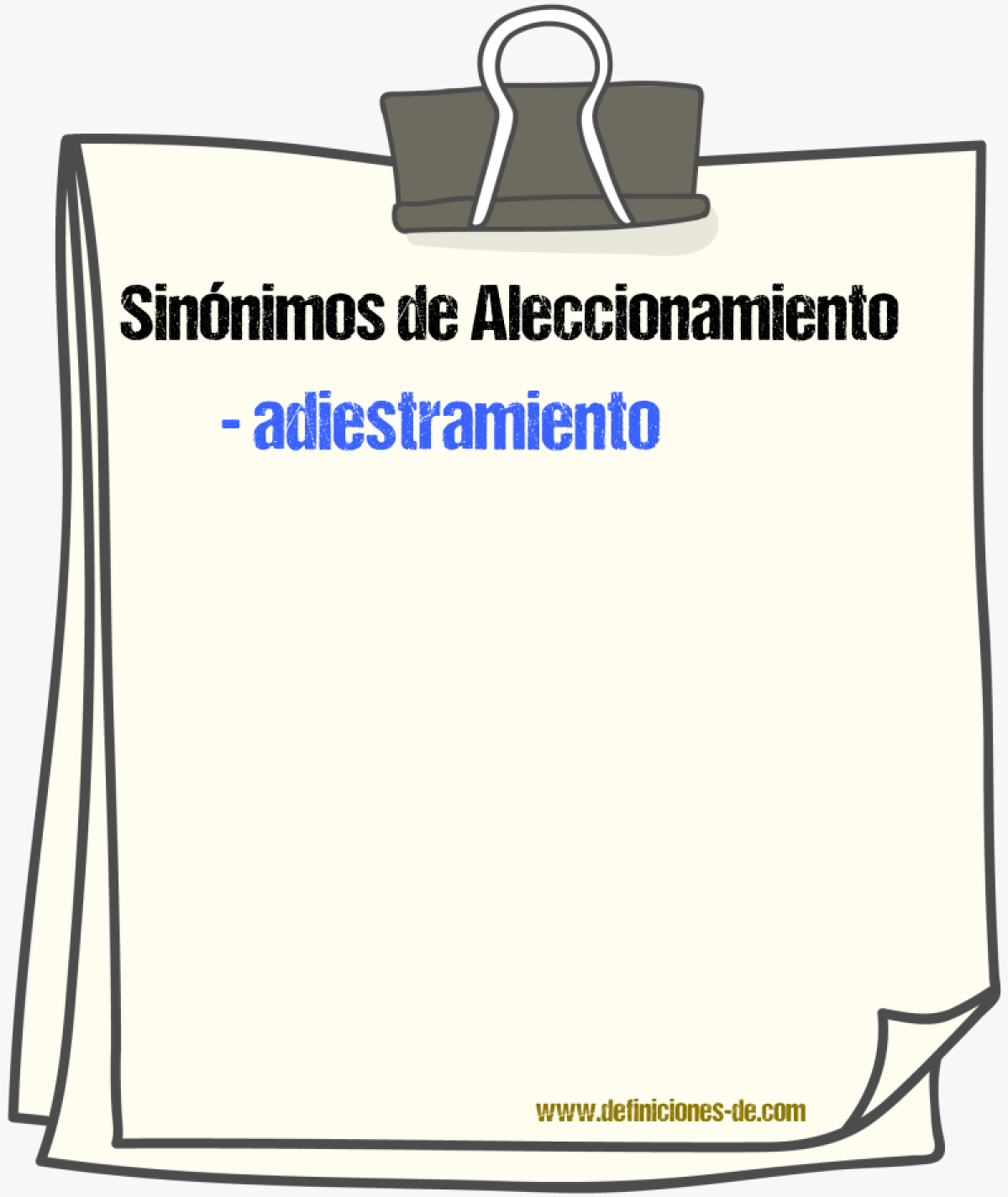 Sinnimos de aleccionamiento