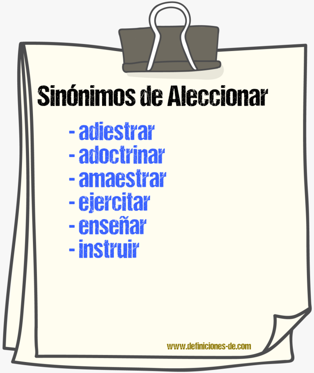 Sinnimos de aleccionar