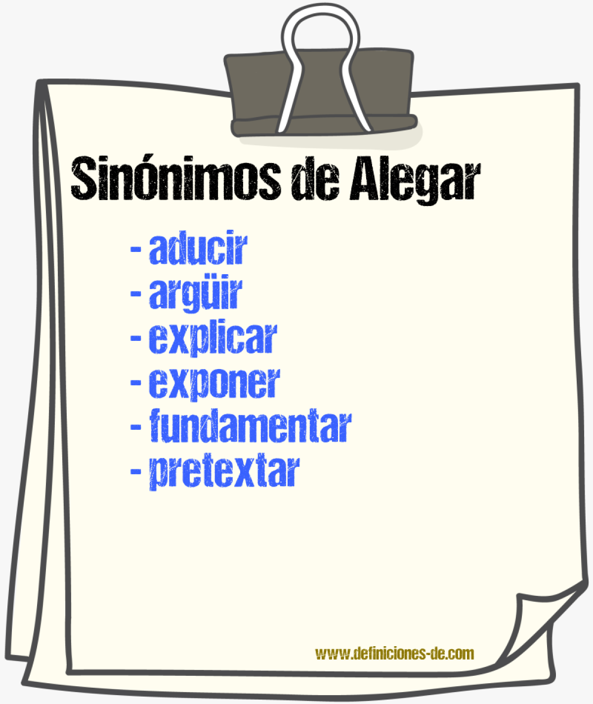 Alegar sinónimos