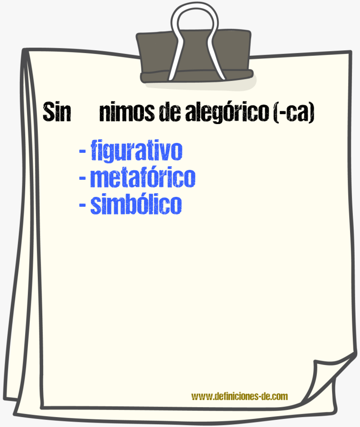 Sinnimos de alegrico