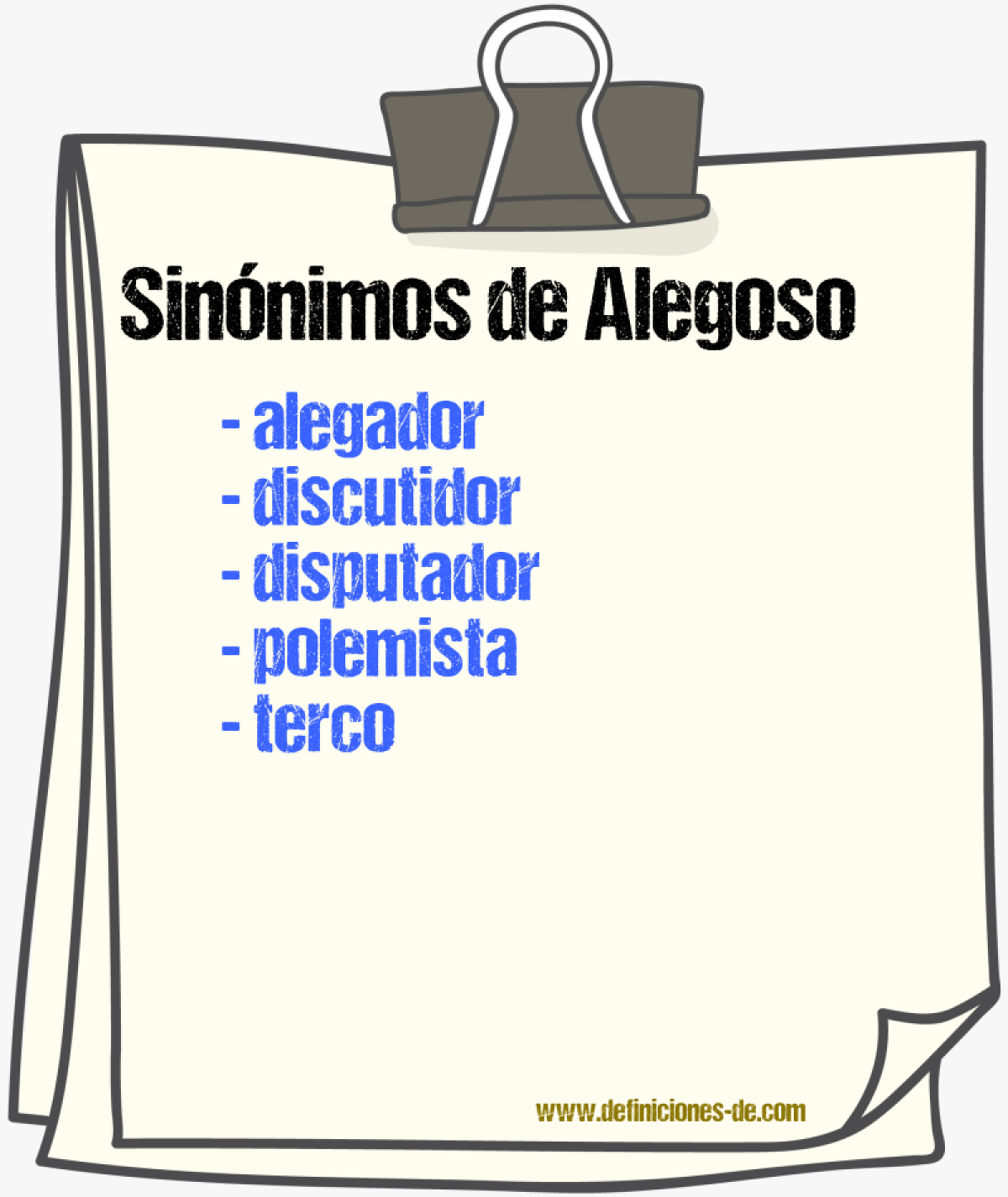 Sinnimos de alegoso