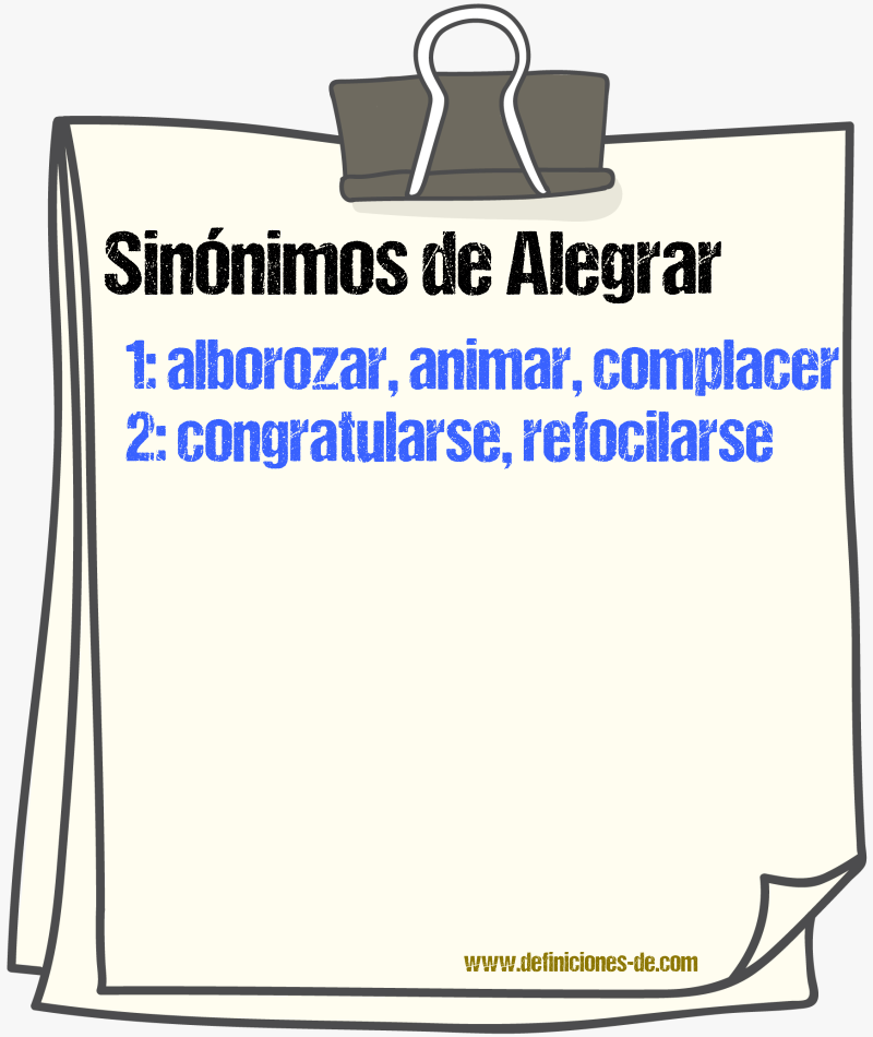 Sinnimos de alegrar