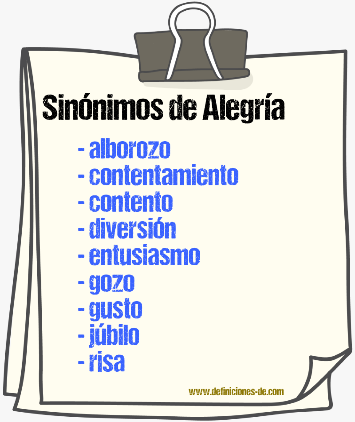 Sinnimos de alegra