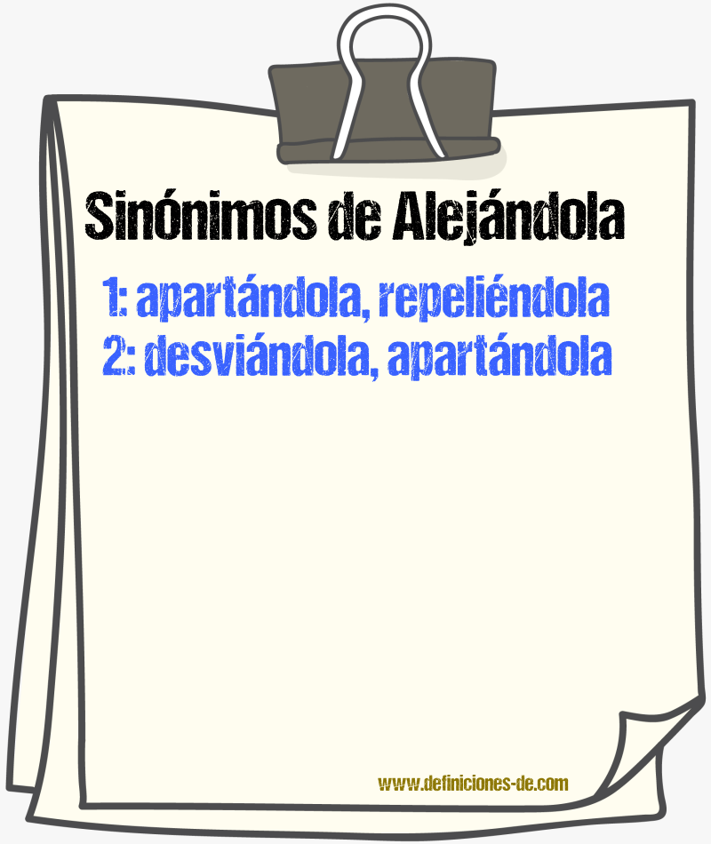 Sinónimos de alejándola