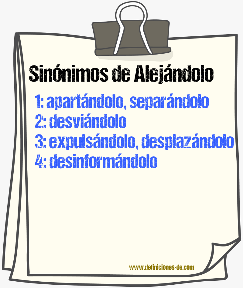 Sinónimos de alejándolo