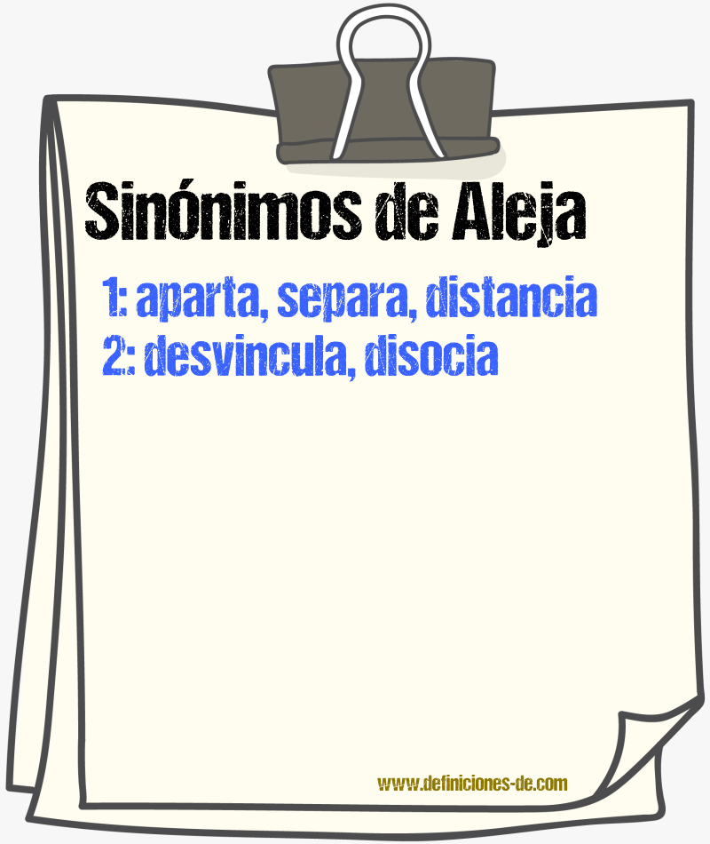 Sinónimos de aleja