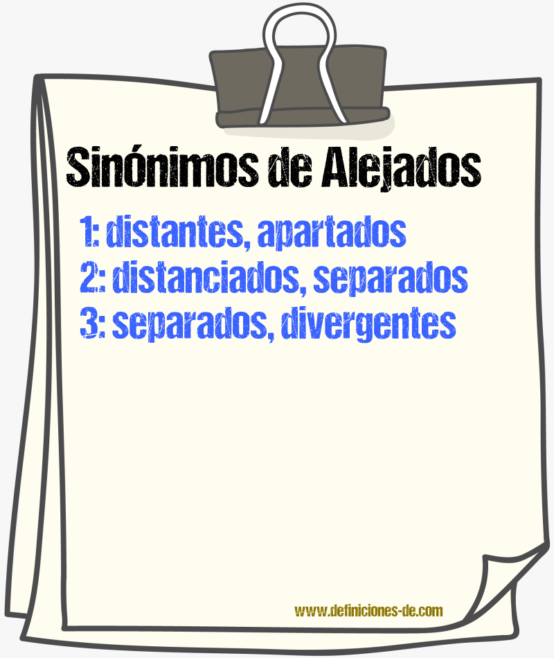 Sinónimos de alejados