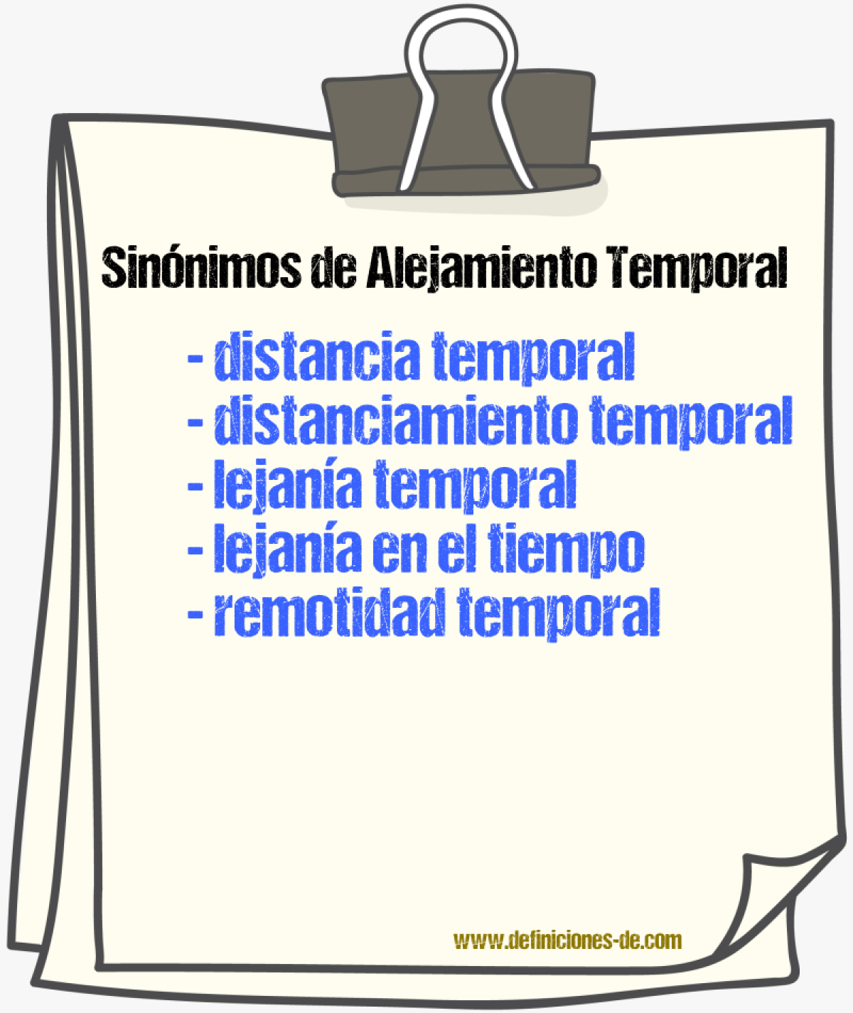 Sinónimos de alejamiento temporal