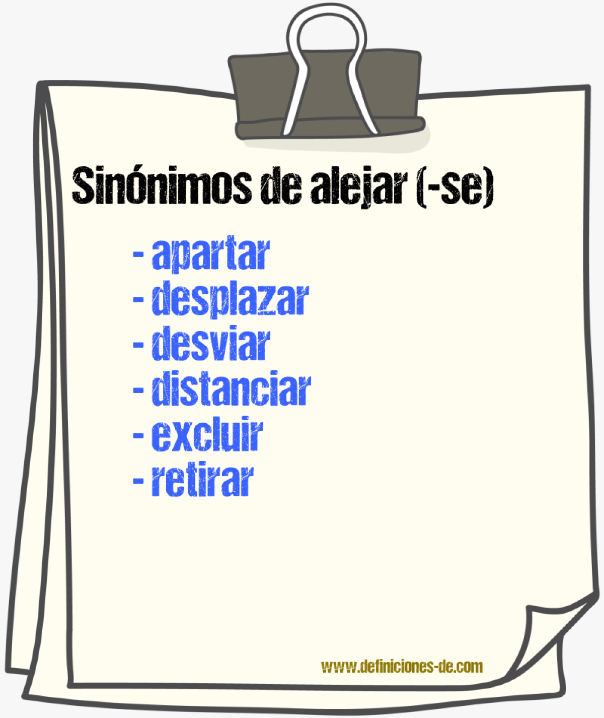 Sinnimos de alejar