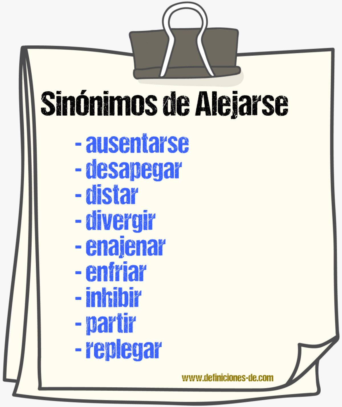 Sinnimos de alejarse