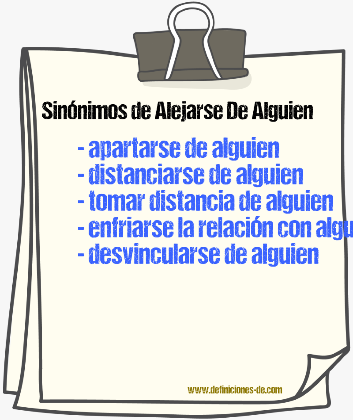 Sinónimos de alejarse de alguien