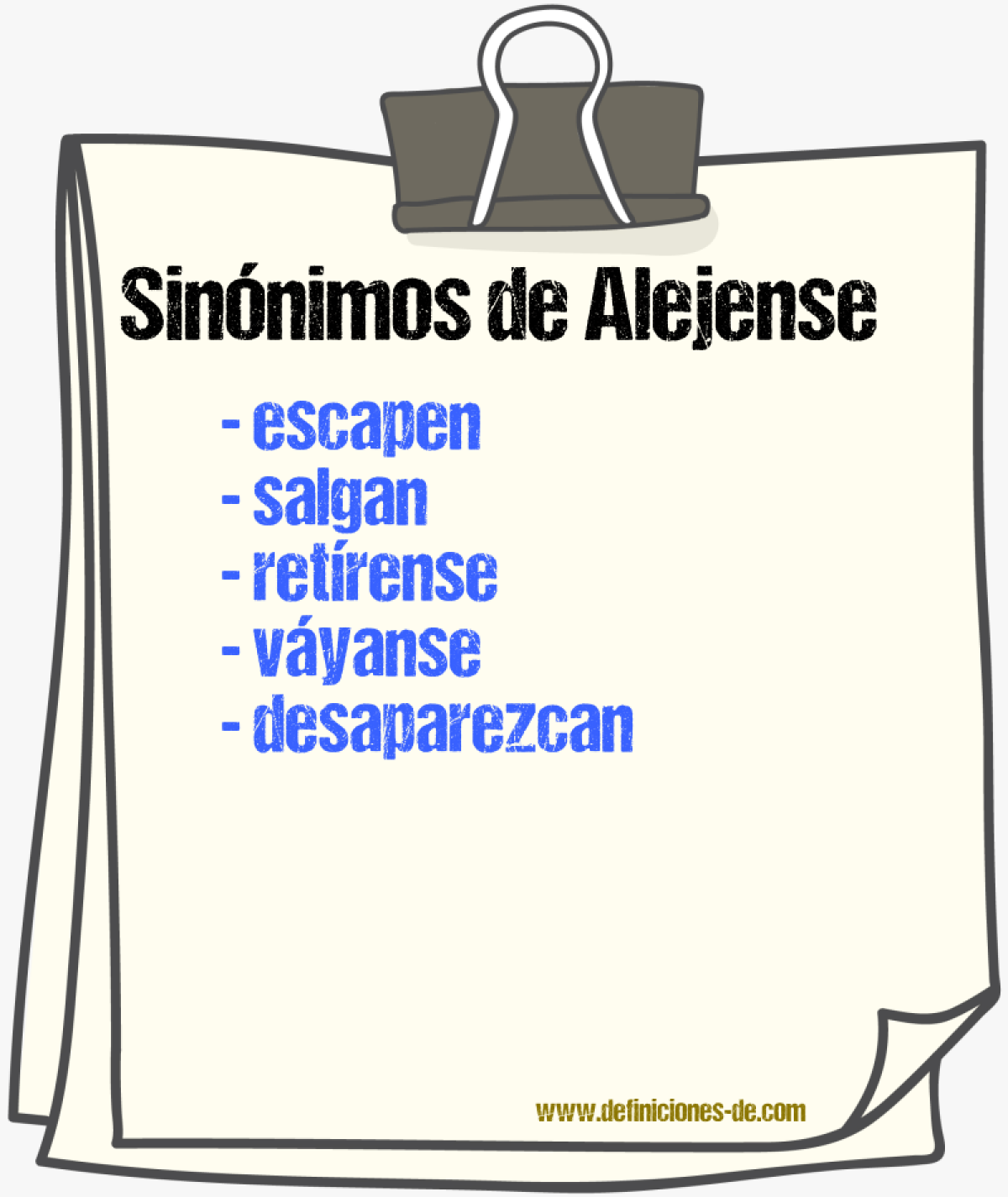 Sinónimos de alejense