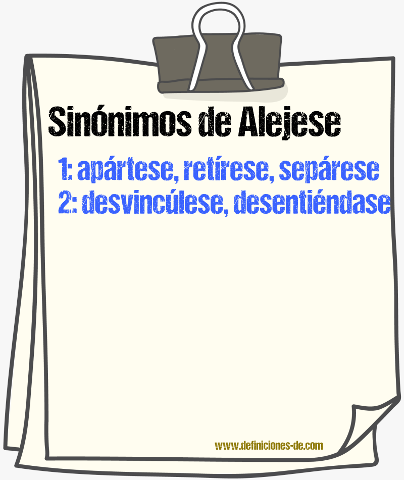 Sinónimos de alejese