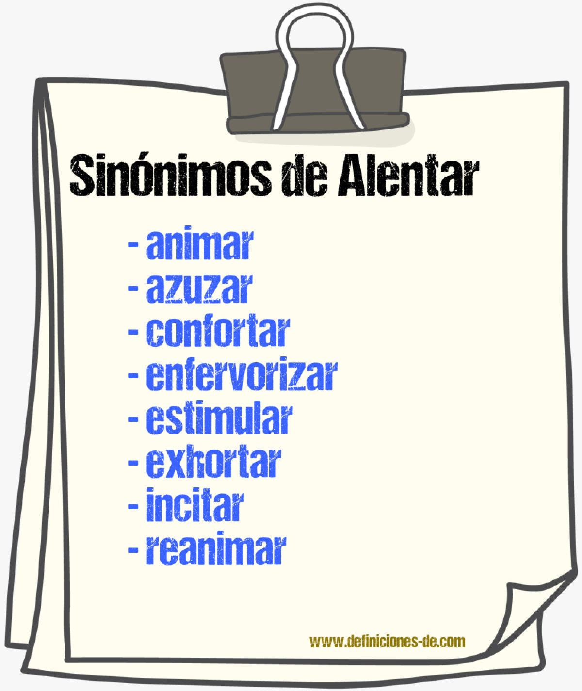 Sinnimos de alentar