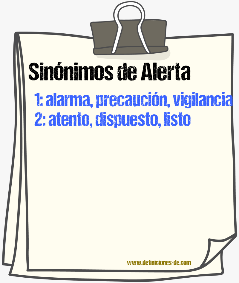 Sinnimos de alerta