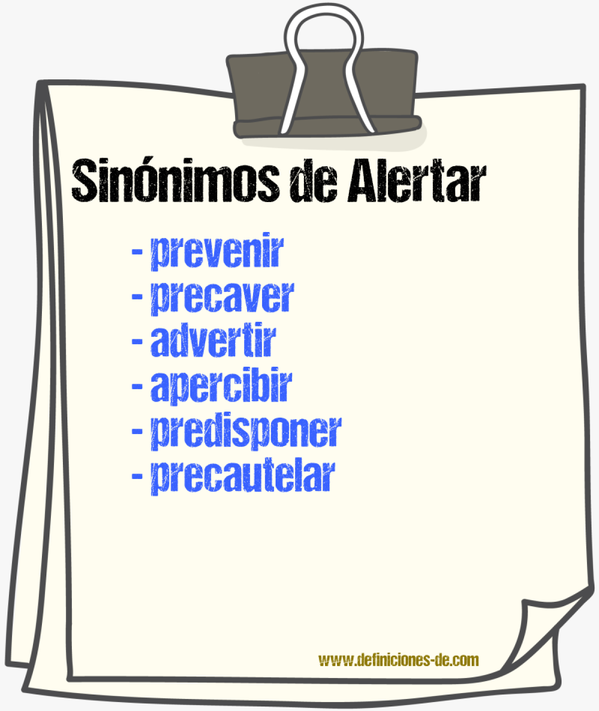 Sinnimos de alertar