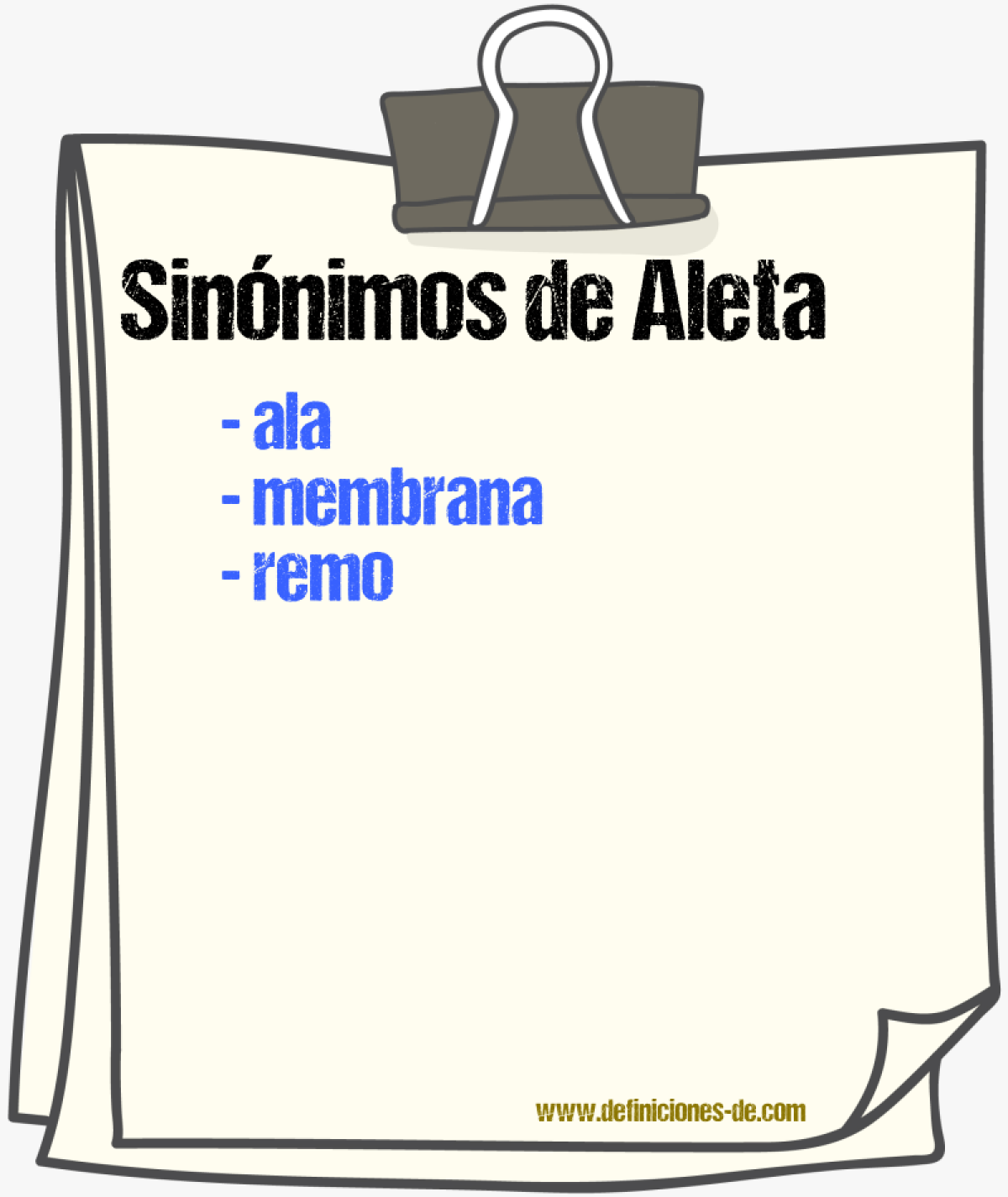 Sinnimos de aleta