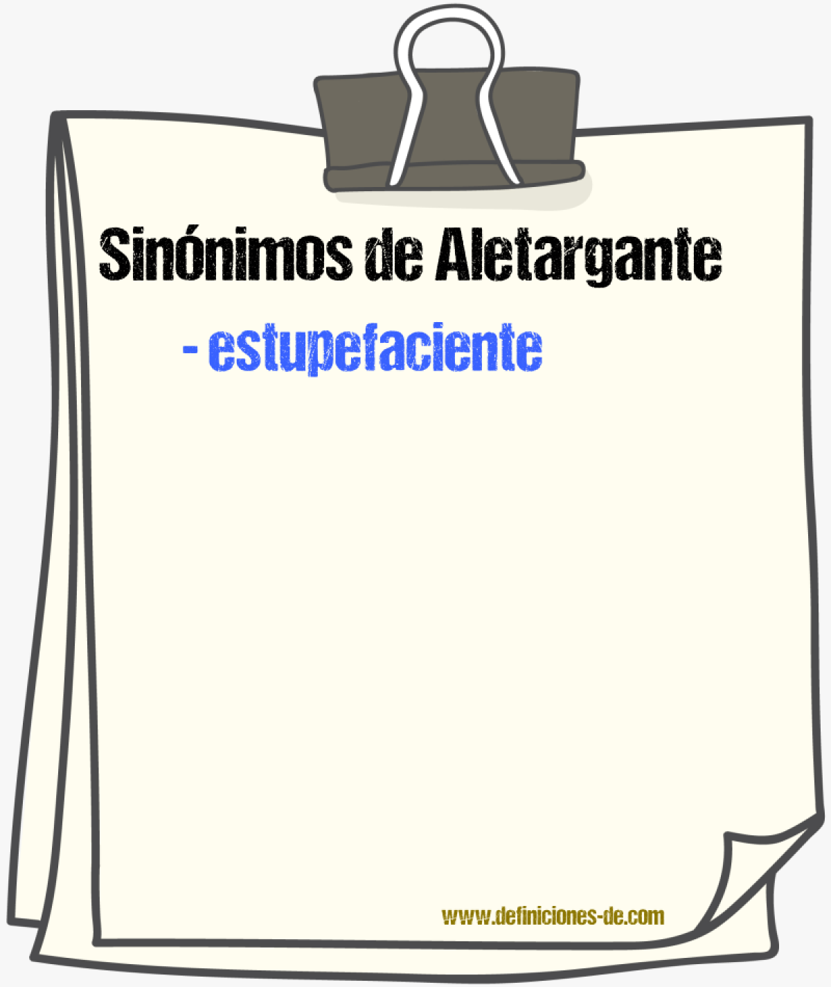 Sinnimos de aletargante