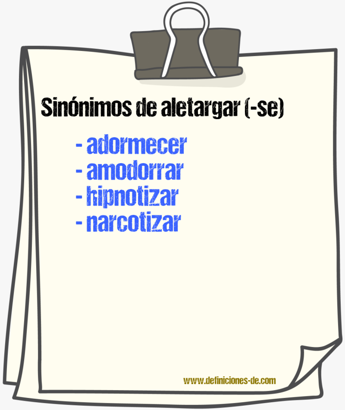 Sinnimos de aletargar