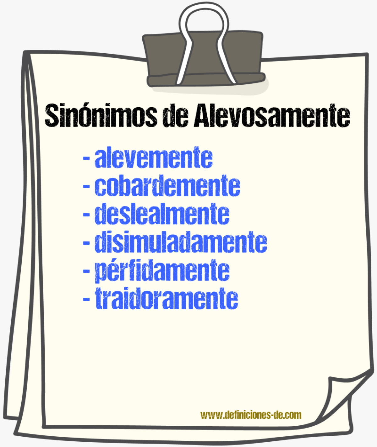 Sinnimos de alevosamente