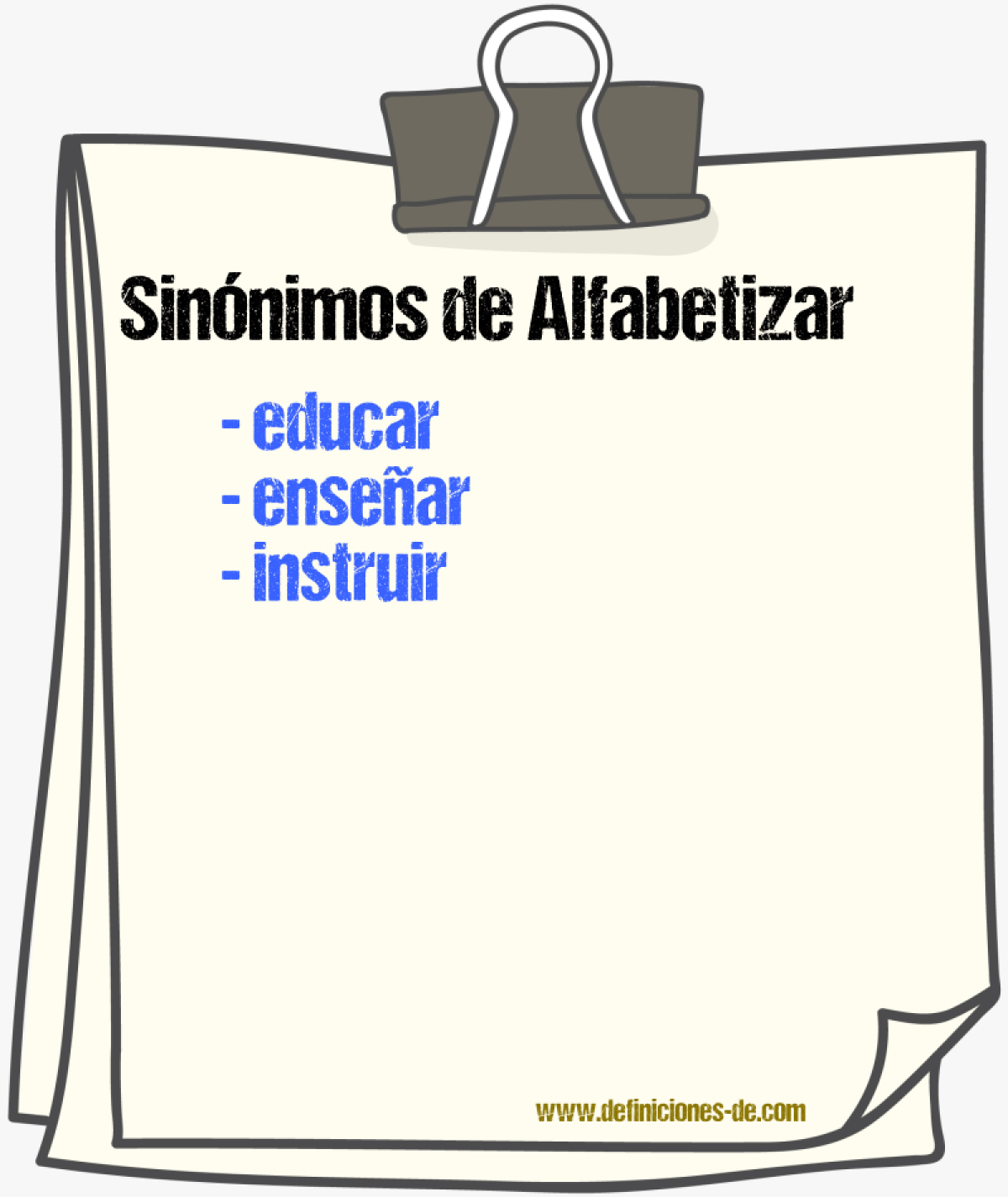 Sinnimos de alfabetizar