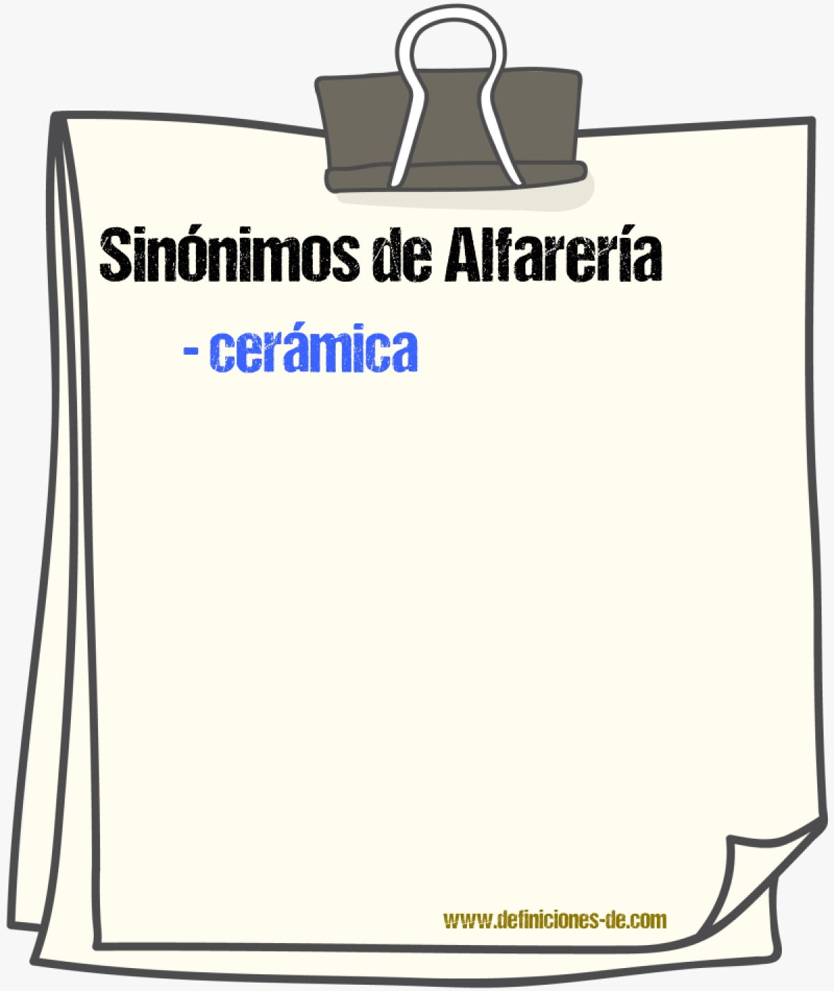 Sinnimos de alfarera