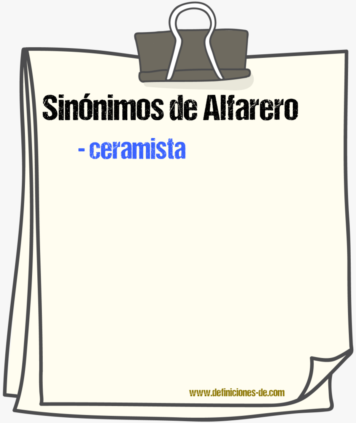 Sinnimos de alfarero