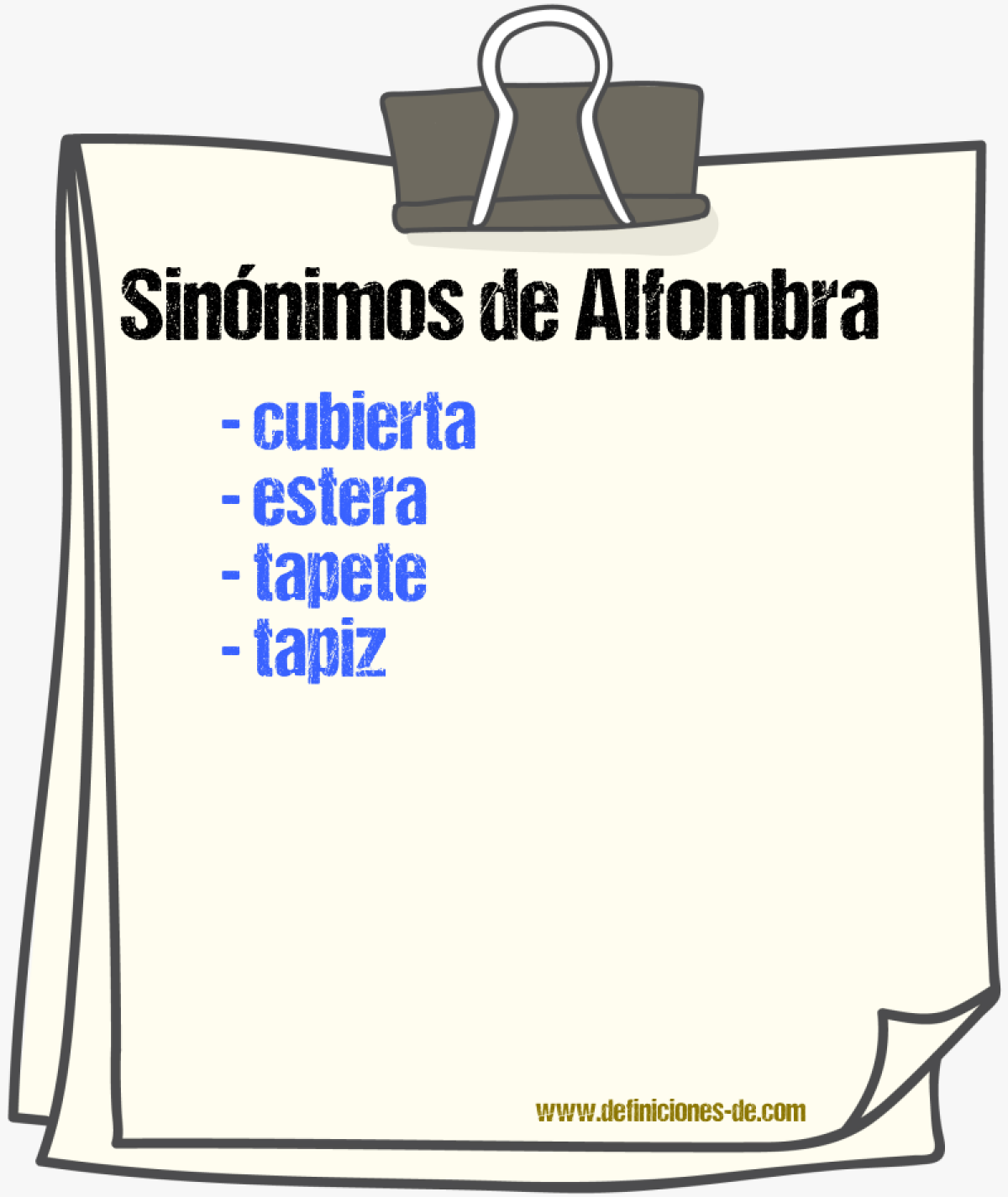 Sinnimos de alfombra