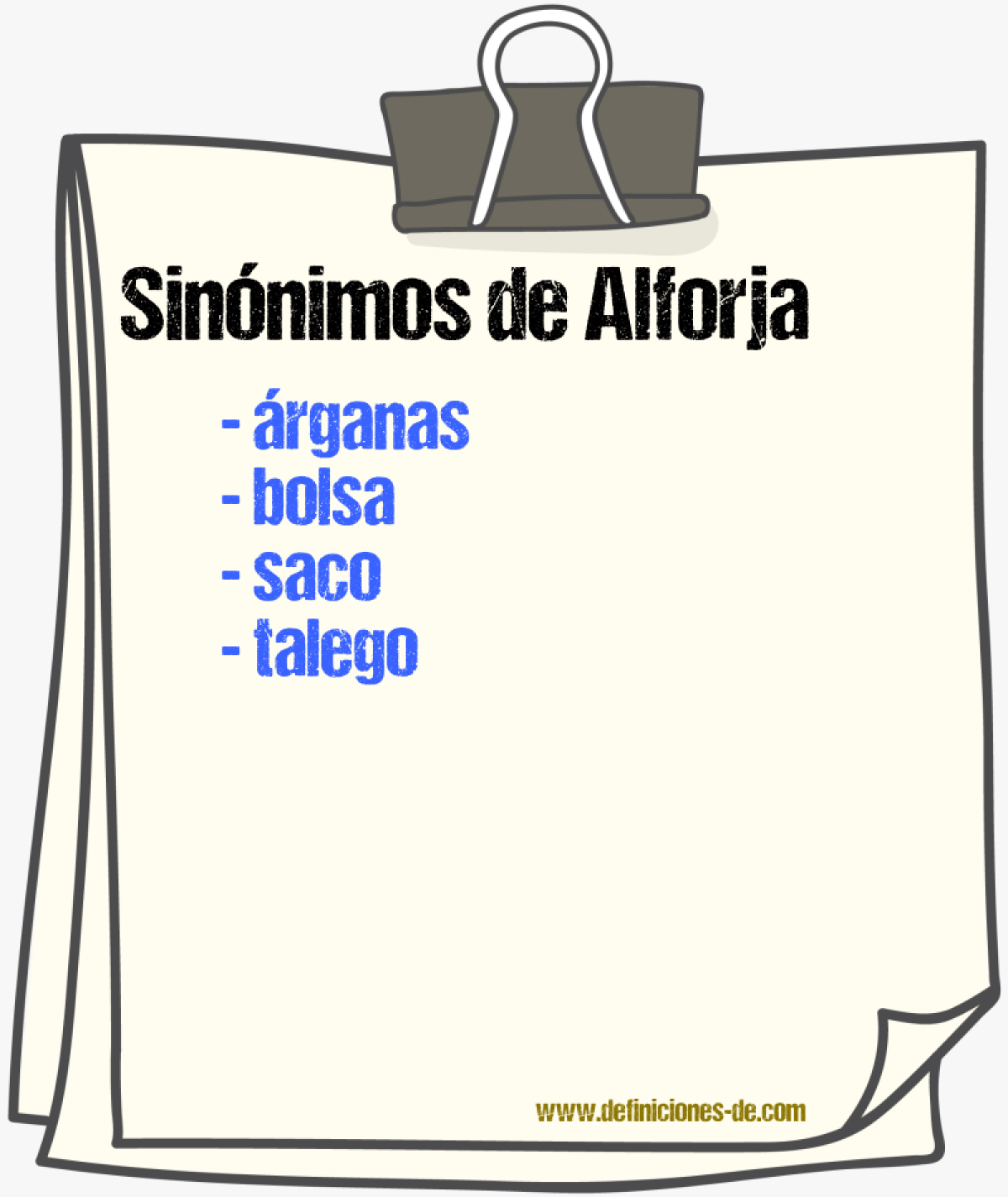 Sinnimos de alforja