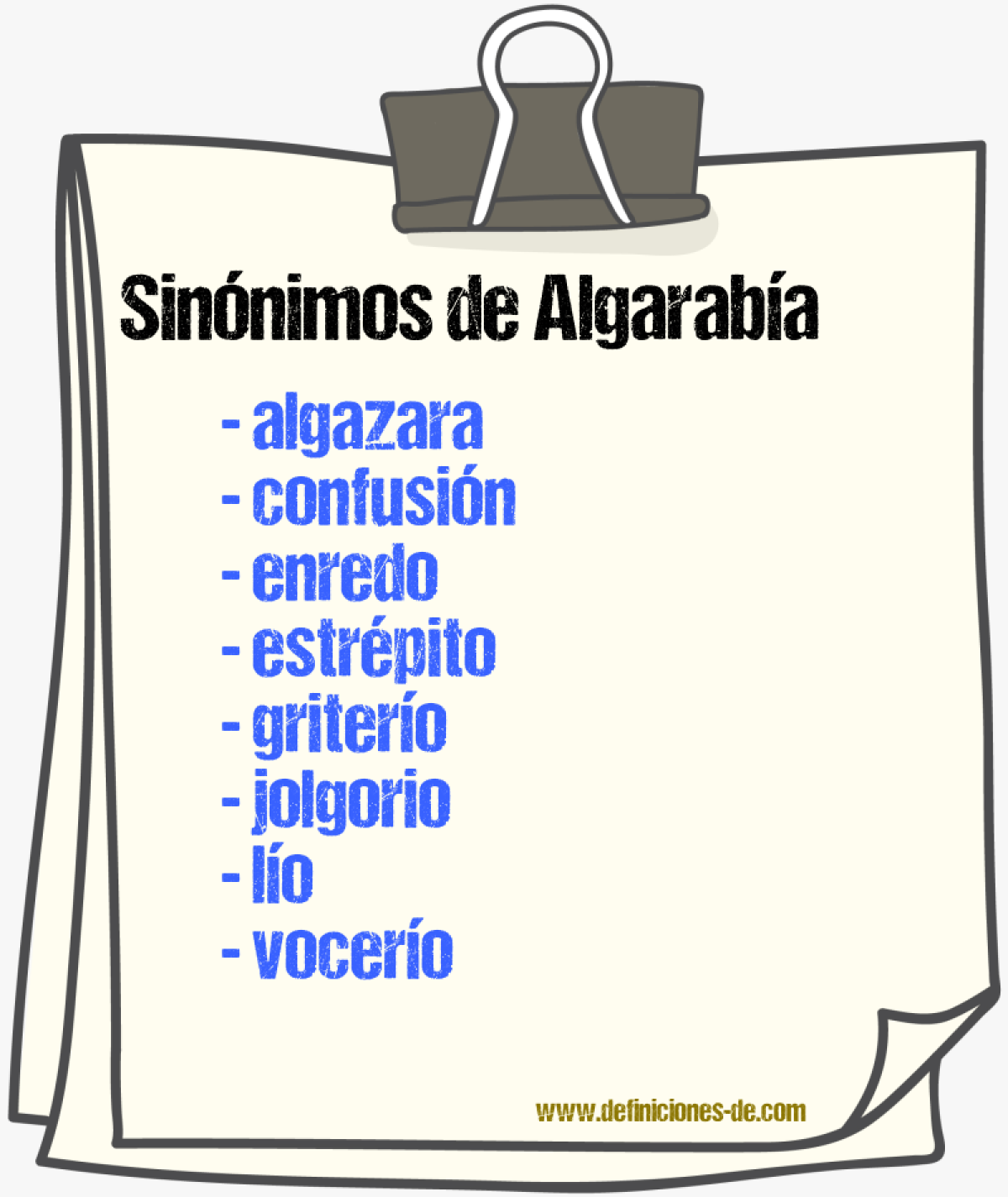 Sinónimos de algarabía